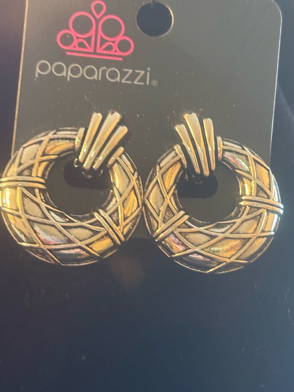 Paparazzi silver Woven Hoop clasp-back Earrings
